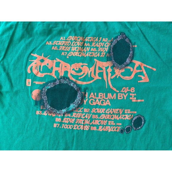 Lady Gaga Chromatica Shirt Size XL Teal Green Graphic Album 2020 Band Rare - Picture 6 of 6
